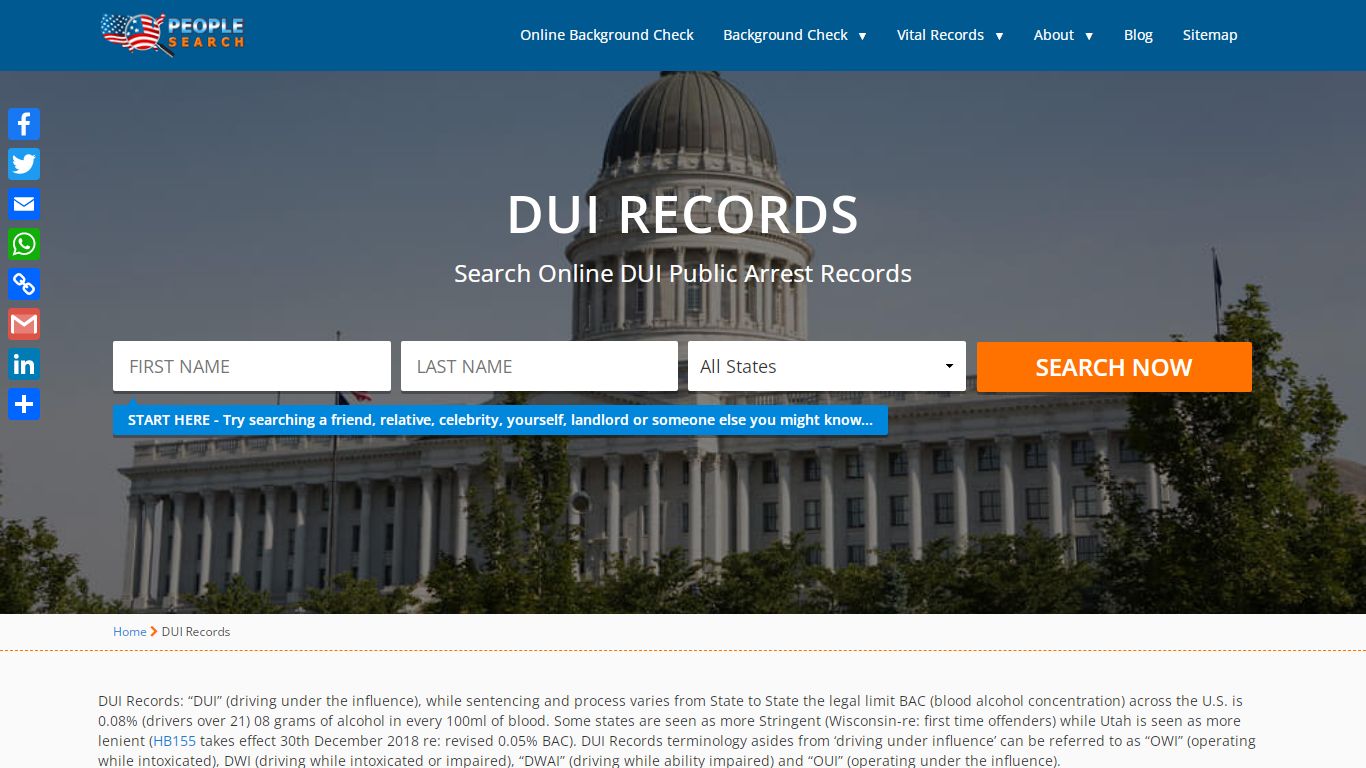 DUI Records | Search Online DUI Public Arrest Records - Probate Research